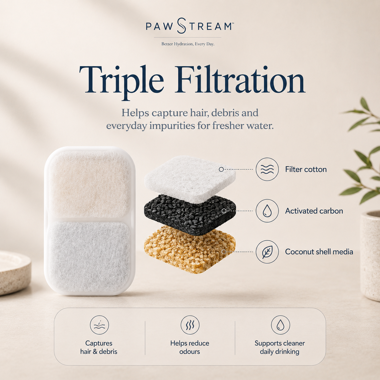 PawStream™ Replacement Filters - 3 Pack